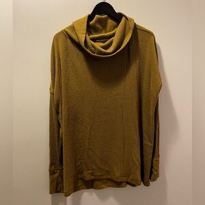 Olive green turtle cowl neck shirt
